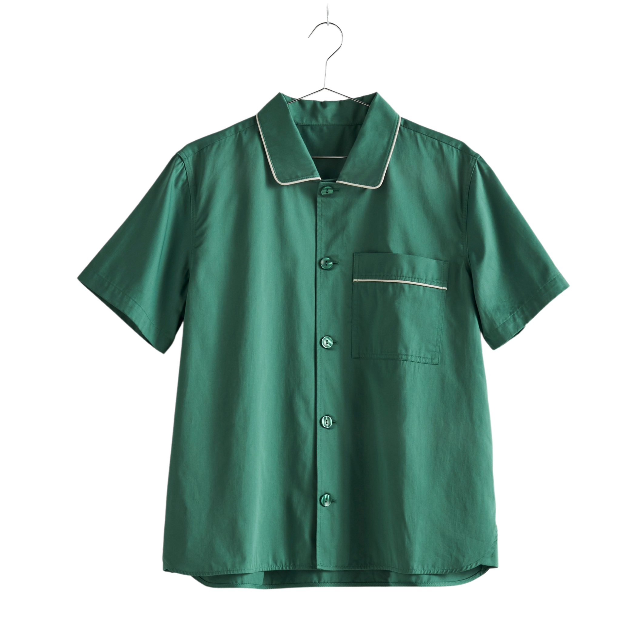 Outline Pyjama S/S natskjorte - Emerald Green